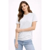 MARSiLYAN- Bisiklet Yaka Tişört Regular Kalıp Basic Pamuklu Günlük Kullanım T-shirt - Beyaz