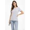 MARSiLYAN- Bisiklet Yaka Tişört  Regular Kalıp Basic Pamuklu  Günlük Kullanım  T-shirt - Gri