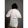 MARSiLYAN- Bisiklet Yakalı Sırt Baskılı Oversize T-Shirt - Beyaz