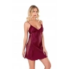 MARSiLYAN-  Bordo Kısa Saten Gecelik 8105
