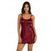 MARSiLYAN-  Bordo Kısa Saten Gecelik 8208