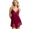 MARSiLYAN-  Bordo Saten Mini Gecelik Zarif Kadın Gece Elbisesi