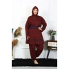 MARSiLYAN- Büyük Beden Tesettür Mayo 7XL-8XL-9XL-10XL Bordo