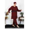 MARSiLYAN- Büyük Beden Tesettür Mayo 7XL-8XL-9XL-10XL Bordo