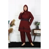 MARSiLYAN- Büyük Beden Tesettür Mayo 7XL-8XL-9XL-10XL Bordo