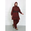 MARSiLYAN- Büyük Beden Tesettür Mayo Bordo