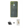 MARSİLYAN™- C21 Kılıf Ahenk Çizgi Serisi - Siyah Mat Seramik Nano Ekran Koruyucu + Kamera Lens Koruma Cam - SF