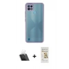 MARSİLYAN™- C21 Kılıf Ahenk Çizgi Serisi - Siyah Mat Seramik Nano Ekran Koruyucu + Kamera Lens Koruma Cam - SF