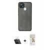 MARSİLYAN™- C21 Kılıf Ahenk Çizgi Serisi - Siyah Mat Seramik Nano Ekran Koruyucu + Kamera Lens Koruma Cam - SF