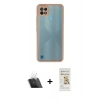 MARSİLYAN™- C21 Kılıf Ahenk Çizgi Serisi - Siyah Mat Seramik Nano Ekran Koruyucu + Kamera Lens Koruma Cam - SF