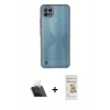 MARSİLYAN™- C21 Kılıf Ahenk Çizgi Serisi - Siyah Mat Seramik Nano Ekran Koruyucu + Kamera Lens Koruma Cam - SF