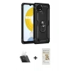 MARSİLYAN™- C21 Kılıf Ahenk Klasik Koleksiyonu - Siyah Mat Seramik Nano Ekran Koruyucu + Kamera Lens Koruma Cam - SF