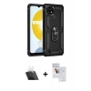 MARSİLYAN™- C21 Kılıf Ahenk Klasik Koleksiyonu - Siyah Seramik Nano Ekran Koruyucu + Kamera Lens Koruma Cam - SF