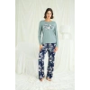 MARSiLYAN- Çiçek Ve Yaprak Desenli Baskılı Pijama Takımı