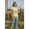 MARSiLYAN-  Desenli ve Baskılı Yoga Sport Kapri Takımı