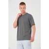 MARSiLYAN- Erkek 24/1 Düz A Kalite Oversize T-shirt - Antrasit
