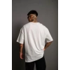 MARSiLYAN- Erkek 24/1 Düz A Kalite Oversize T-shirt - Beyaz