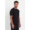 MARSiLYAN- Erkek 24/1 Düz A Kalite Oversize T-shirt - Siyah