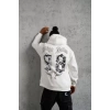 MARSiLYAN- Erkek 98 Baskılı Kapşonlu Sweat - Beyaz