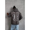 MARSiLYAN- Erkek 98 Baskılı Kapşonlu Sweat - Gri