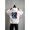 MARSiLYAN- Erkek Astronot Baskılı Kapüşonlu Sweat - Beyaz
