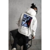 MARSiLYAN- Erkek Astronot Baskılı Kapüşonlu Sweat - Beyaz