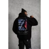 MARSiLYAN- Erkek Astronot Baskılı Kapüşonlu Sweat - Siyah