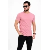 MARSiLYAN- Erkek Basic Tişört Bisiklet Yaka Kısa Kol Günlük Yazlık Slim Fit T-Shirt - Pembe