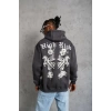 MARSiLYAN- Erkek Baskılı Kapşonlu Sweat - Füme
