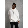 MARSiLYAN- Erkek Baskılı Kapüşonlu Sweat - Beyaz