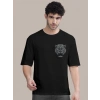 MARSiLYAN- Erkek Baskılı Oversize T-shirt - Siyah