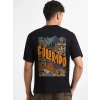 MARSiLYAN- Erkek Baskılı Oversize T-shirt - Siyah