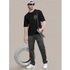 MARSiLYAN- Erkek Baskılı Oversize T-shirt - Siyah