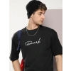 MARSiLYAN- Erkek Baskılı Oversize T-shirt - Siyah
