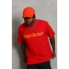 MARSiLYAN- Erkek Baskılı T-Shirt Kısa Kol Bisiklet Yaka Regular Fit Rahat Kalıp Günlük Tişört - Kırmızı