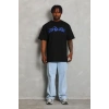 MARSiLYAN- Erkek Baskılı T-Shirt Kısa Kol Bisiklet Yaka Regular Fit Rahat Kalıp Günlük Tişört - Siyah