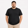 MARSiLYAN- Erkek Battal Big Size Basic Tişört Bisiklet Yaka Rahat Kalıp T-Shirt - Siyah