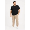 MARSiLYAN- Erkek Battal Big Size Basic Tişört Bisiklet Yaka Rahat Kalıp T-Shirt - Siyah