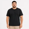 MARSiLYAN- Erkek Battal Big Size Basic Tişört Bisiklet Yaka Rahat Kalıp T-Shirt - Siyah