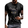 MARSiLYAN- Erkek Bisiklet Yaka Kedi Baskılı Süprem T-shirt
