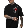 MARSiLYAN- Erkek Bisiklet Yaka Kısa Kol Baskılı T-shirt - Siyah