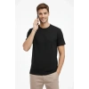 MARSiLYAN- Erkek Bisiklet Yaka Tişört Regular Kalıp Basic Pamuklu Günlük Kullanım T-shirt - Siyah