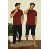 MARSiLYAN- Erkek Bordo 3lü Pijama Takım Bordo