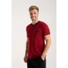 MARSiLYAN- Erkek Bordo Düğmeli Yaka Kısa Kol Pijama Takımı