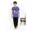 MARSiLYAN- Erkek Çocuk Kısa Kol Penye Pijama Takım Saks
