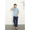 MARSiLYAN- Erkek Çocuk Pamuk Kısa Kollu Pijama Takımı Mavi