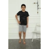 MARSiLYAN- Erkek Çocuk Penye Şortlu Pijama Takım Siyah