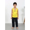 MARSiLYAN- Erkek Çocuk Sıfır Kol Penye Pijama Takım Sarı