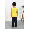 MARSiLYAN- Erkek Çocuk Sıfır Kol Penye Pijama Takım Sarı