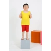 MARSiLYAN- Erkek Çocuk Sıfır Kol Şortlu Sarı Penye Pijama Takımı